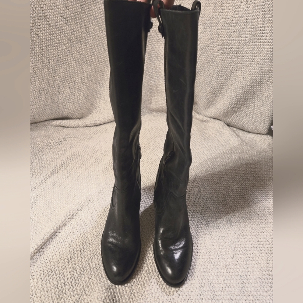 Vince Camuto Black Leather Heeled Boots